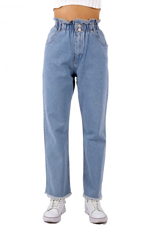 Beli Lastikli Bol Paça Relax Kot Pantolon  789-15-(30-36)