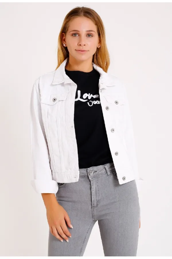 Veste en jean courte classique 640-50-(S-XL-6)