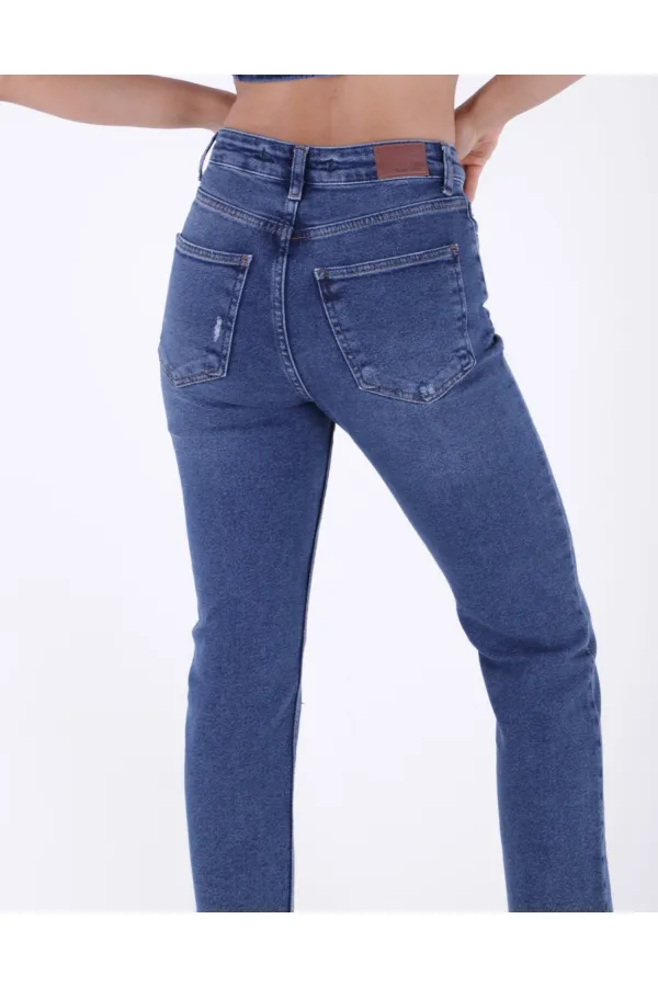5 Düğmeli Mom Fit Kot Pantolon  745-01-(28-33)