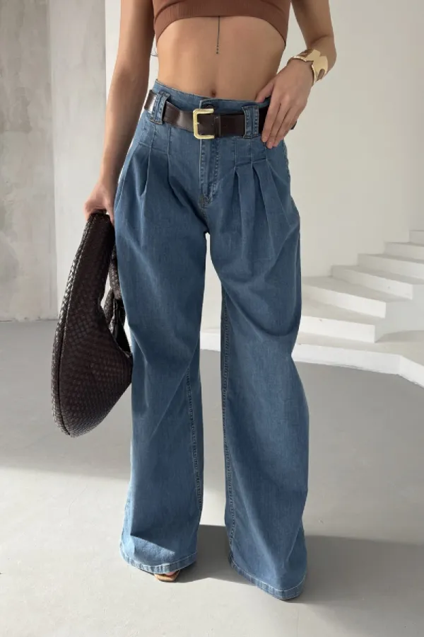 Pensli Bol Paça Kot Pantolon 7063-62-(27-32)