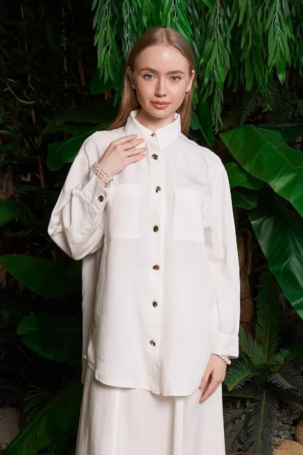 Cepli Oversize Keten Gömlek HS609-51-(S-XL) Cepli Oversize Keten Gömlek HS609-51-(S-XL)