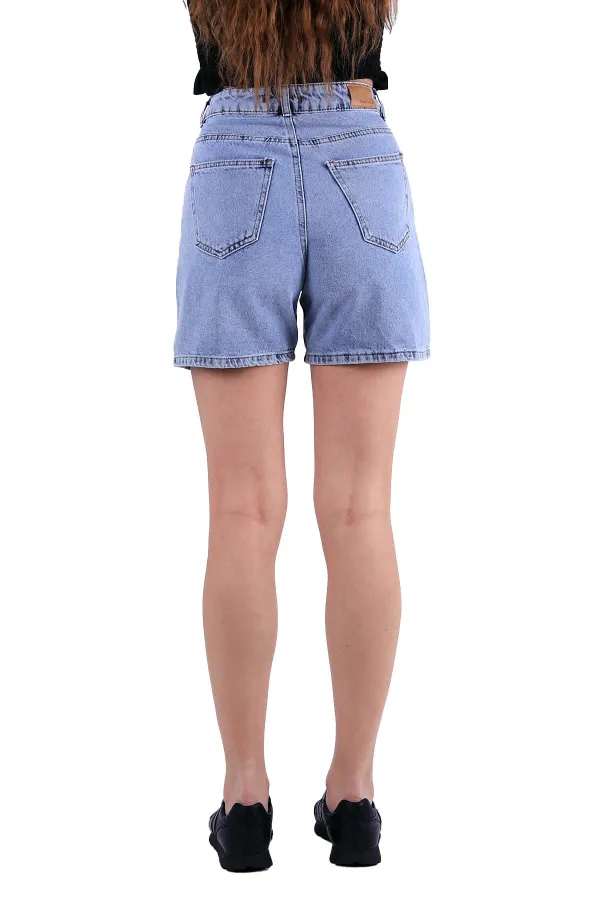 Double Folded Bottom Denim Short 292-08-(S-XL) Snow Light Blue Double Folded Bottom Denim Short 292-08-(S-XL) Snow Light Blue