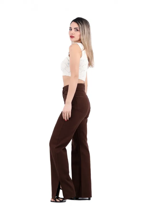 Paçası Yırtmaçlı Mom Fit Kot Pantolon  1732-78-(26-31)