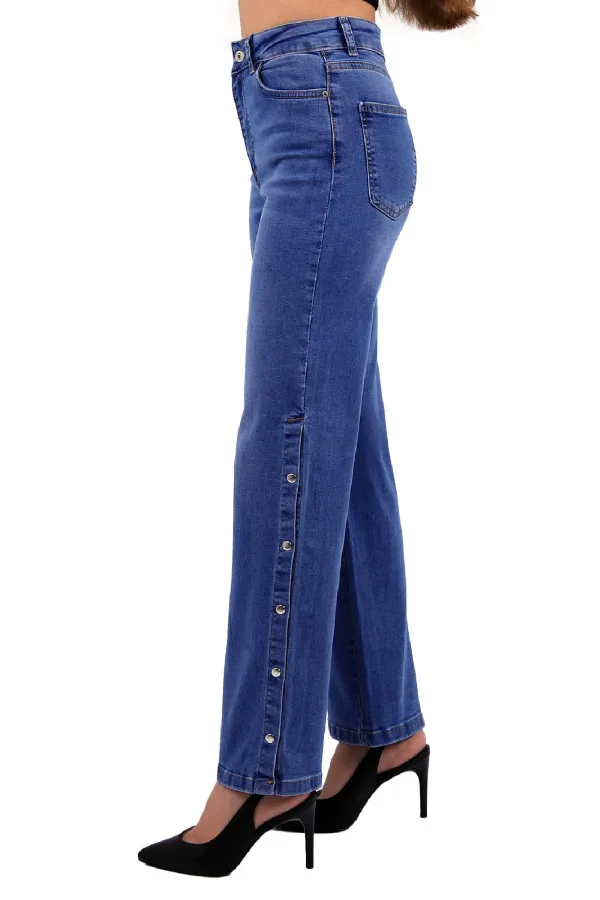 Yanı Çıtçıt Detaylı Pantolon  992-15-(27-32)