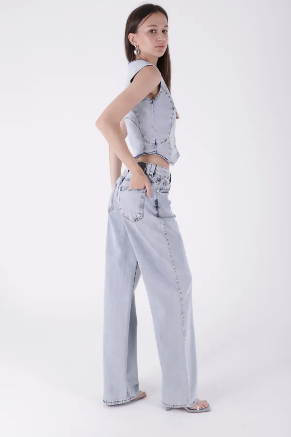 Bol Paça Baggy Relax Kot Pantolon 7031-08-(26-31) Bol Paça Baggy Relax Kot Pantolon 7031-08-(26-31)