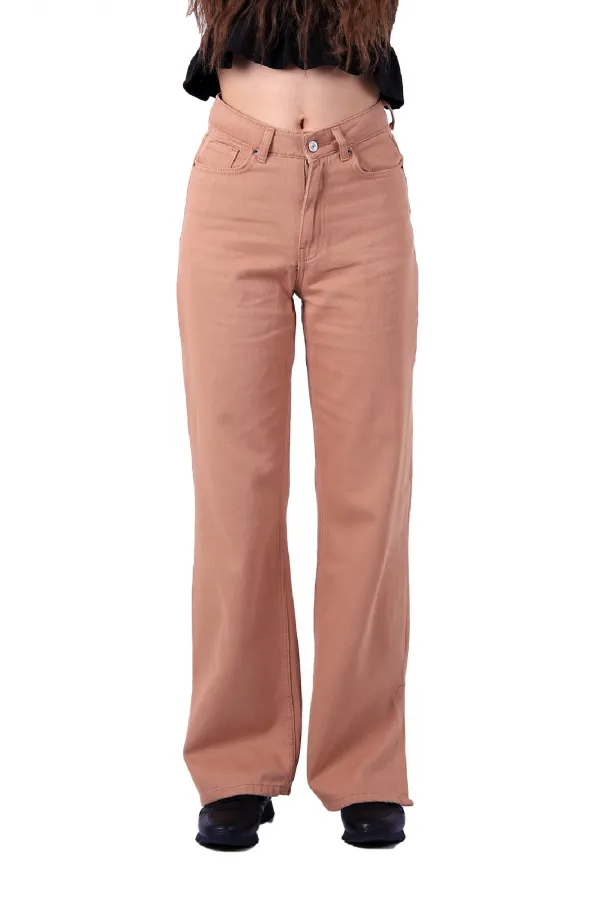 Paçası Yırtmaçlı Mom Fit Kot Pantolon  1732-70-(26-31)