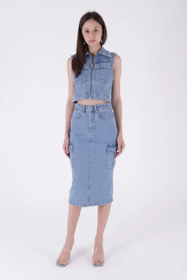 Kargo Cepli Kot Etek 1023-15-(XS-XL-5) Kargo Cepli Kot Etek 1023-15-(XS-XL-5)