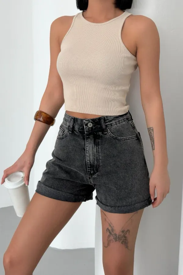 0489 Halter Neck Knitted Blouse - Biscuit 0489 Halter Neck Knitted Blouse - Biscuit
