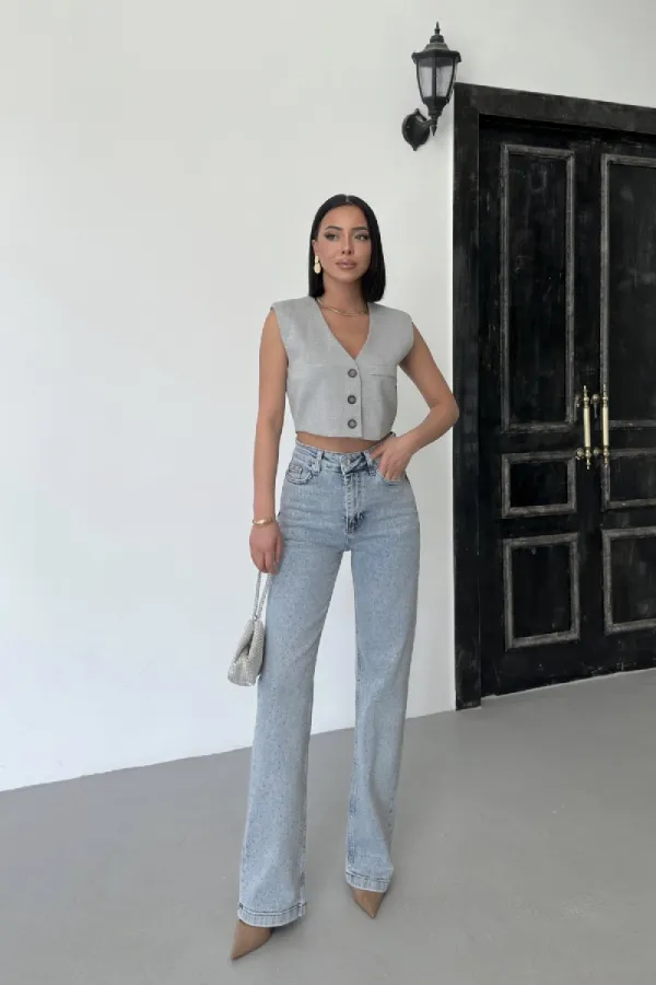Serpme Taşlı Kot Pantolon  7107-08-(26-31)