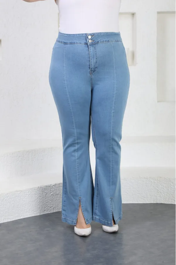 Dizden Yırtmaç Detaylı İspanyol Pantolon 700-15-(30-36) Dizden Yırtmaç Detaylı İspanyol Pantolon 700-15-(30-36)