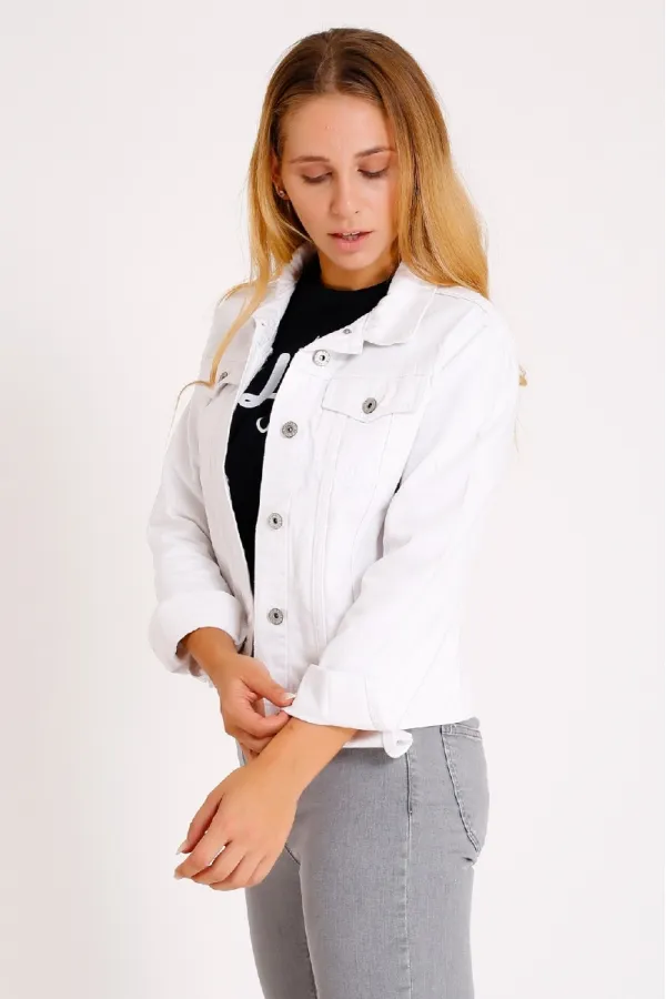 Veste en jean courte classique 640-50-(S-XL-6)