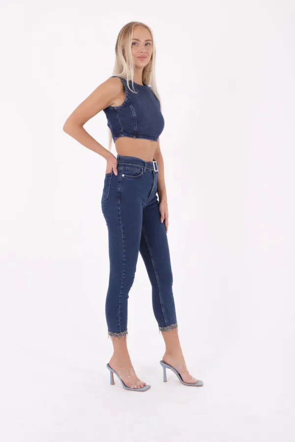 Paçaları Kemerli Pantolon  746-26-(27-32)