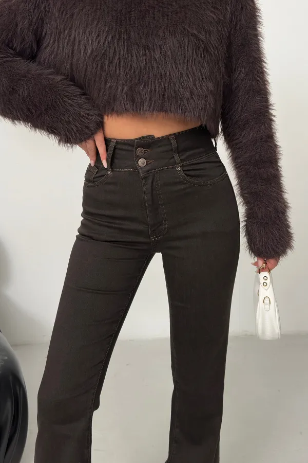 Pensli Geniş Kemerli Kot Pantolon 7151-67-(27-32)