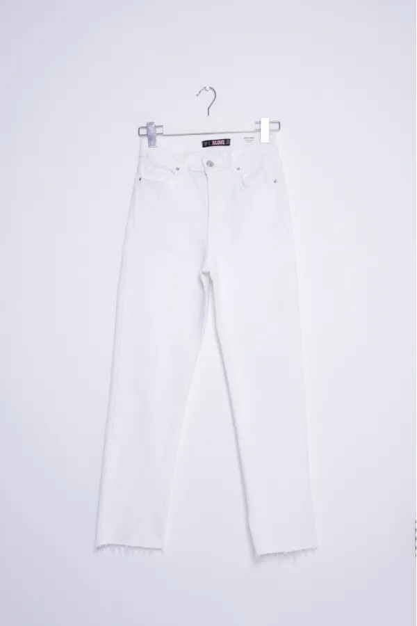 Dikişsiz Paça Mom Fit Kot Pantolon  764-50-(26-28)