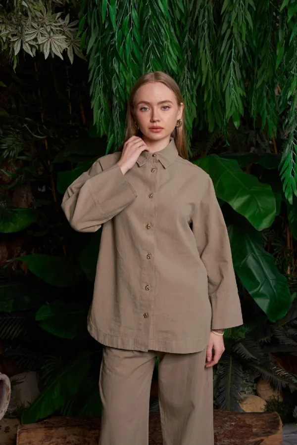 Oversize Keten Gömlek HS601-74-(S-XL) Oversize Keten Gömlek HS601-74-(S-XL)