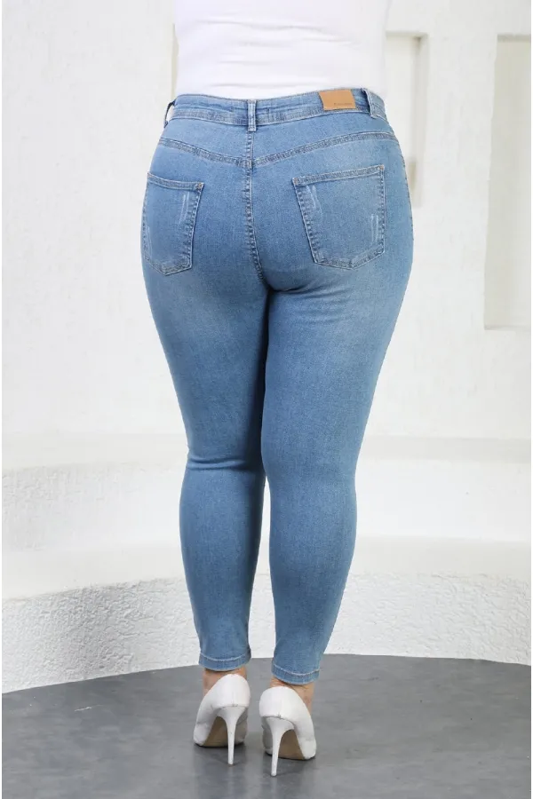 Yıpratmalı Kot Pantolon  519-15-(44-50)