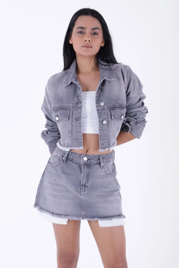 Veste en jean avec doublure 6016-29-(XS-L) Veste en jean avec doublure 6016-29-(XS-L)