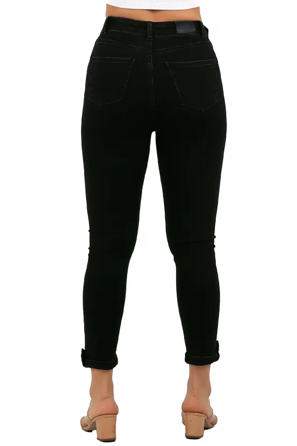 Kemerli Düğmeli Kot Pantolon 754-23-(26-31) Kemerli Düğmeli Kot Pantolon 754-23-(26-31)