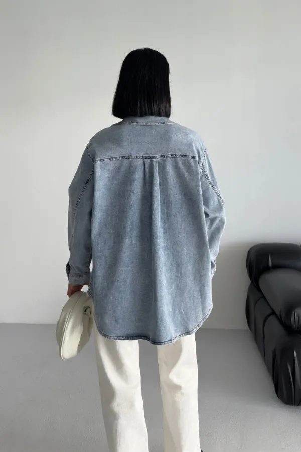 Oversize Kot Gömlek 6090-08-(S+L+3) Oversize Kot Gömlek 6090-08-(S+L+3)