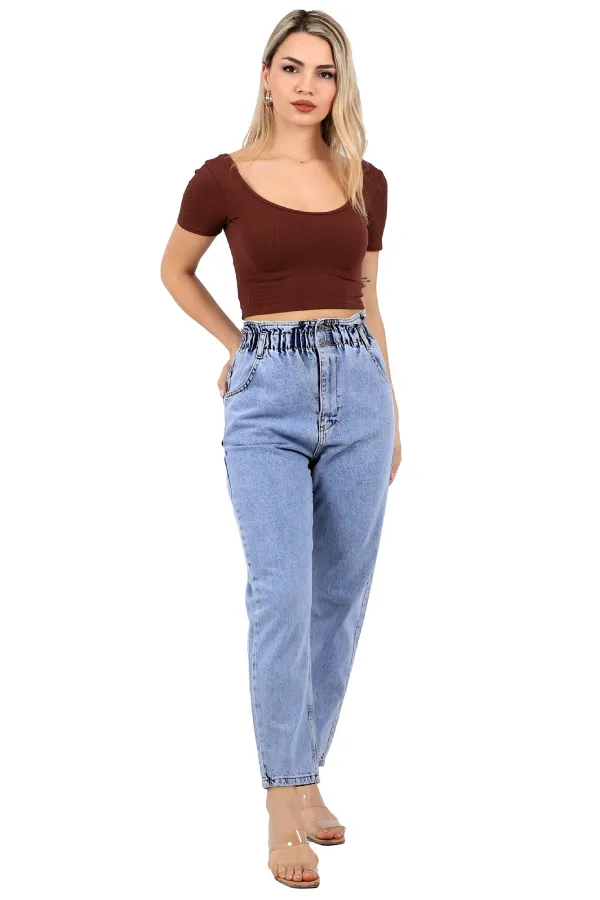 Beli Lastikli Kot Pantolon 759-08-(27-32) Beli Lastikli Kot Pantolon 759-08-(27-32)
