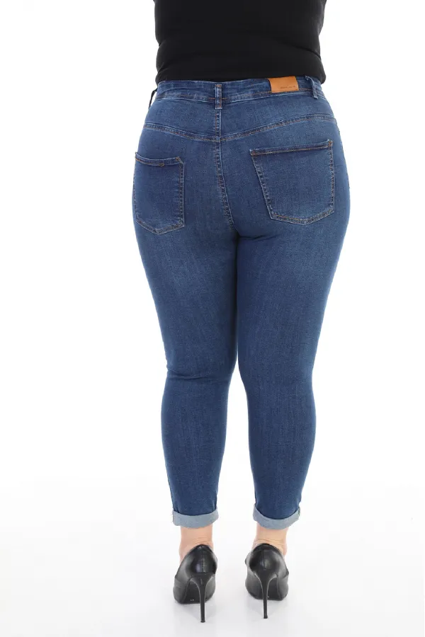 Duble Paça Skinny Kısa Boy Kot Pantolon  820-01-(30-36)
