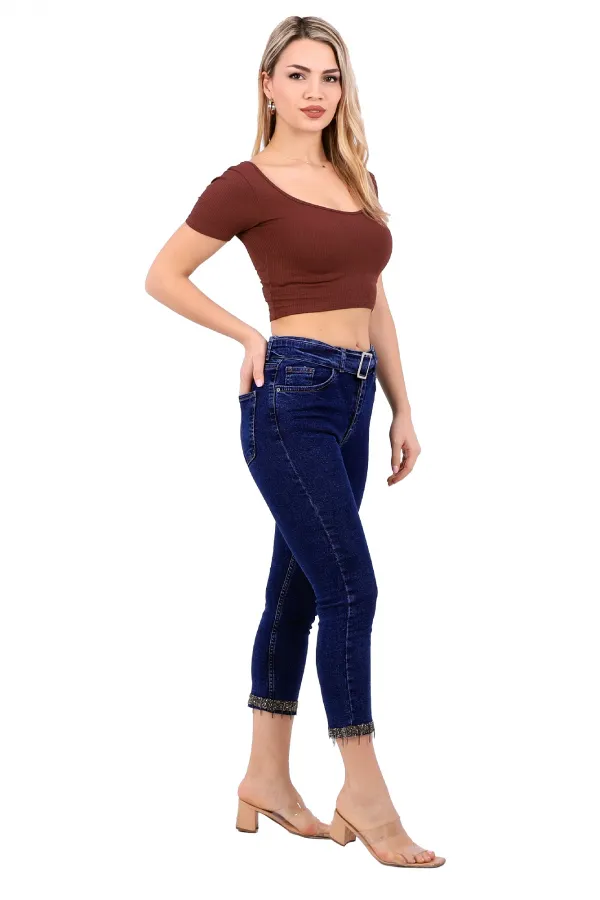 Paçaları Kemerli Pantolon  746-01-(27-32)