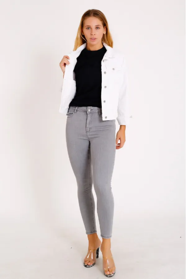Klasik Kısa Kot Ceket 640-50-(S-XL) Klasik Kısa Kot Ceket 640-50-(S-XL)