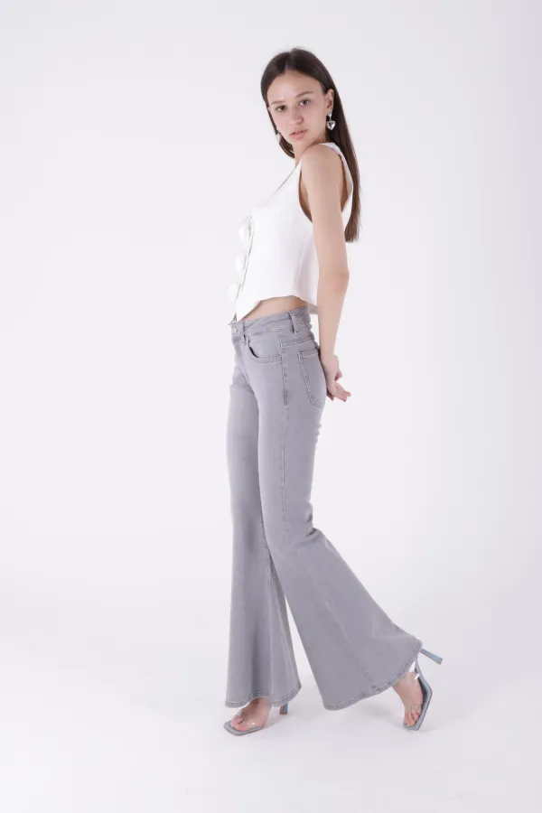 Geniş İspanyol Kot Pantolon  7067-22-(27-32)