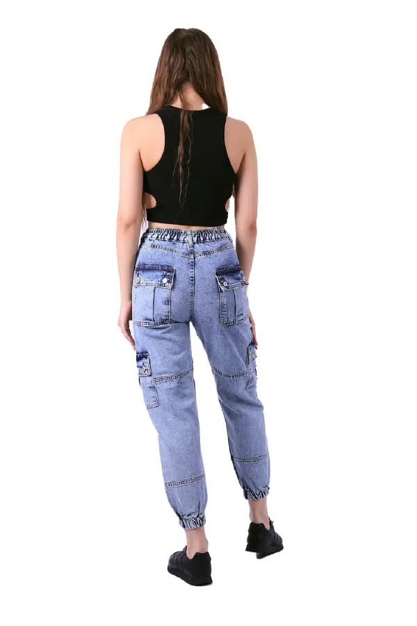 Parçalı Jogger Pantolon 924-08-(S-XL-6-2) Parçalı Jogger Pantolon 924-08-(S-XL-6-2)