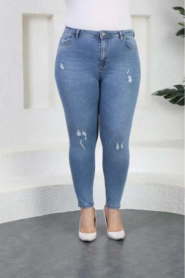 Lazer Yırtıklı Kot Pantolon 526-15-(34-40) Lazer Yırtıklı Kot Pantolon 526-15-(34-40)