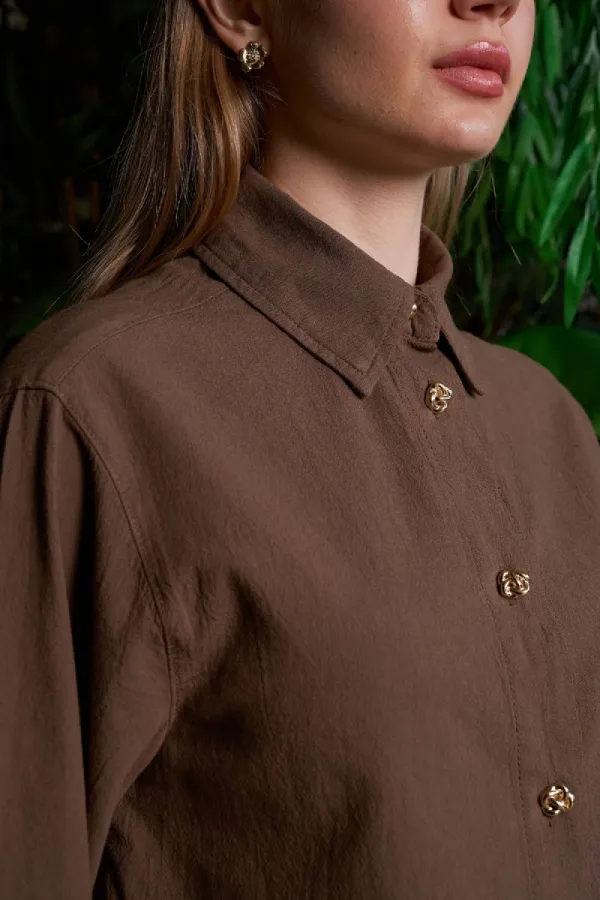 Oversize Keten Gömlek  HS601-78-(S-XL)