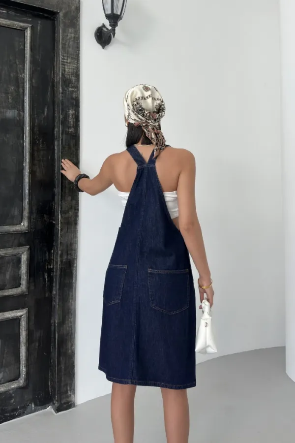 Askılı Salopet Elbise 3044-17-(S-XL) Askılı Salopet Elbise 3044-17-(S-XL)