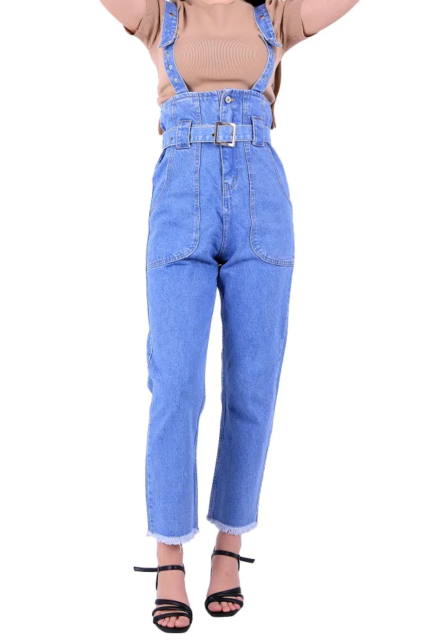 Beli Kemerli Salopet Tulum Kot Pantolon  327-15-(XS-L-6)