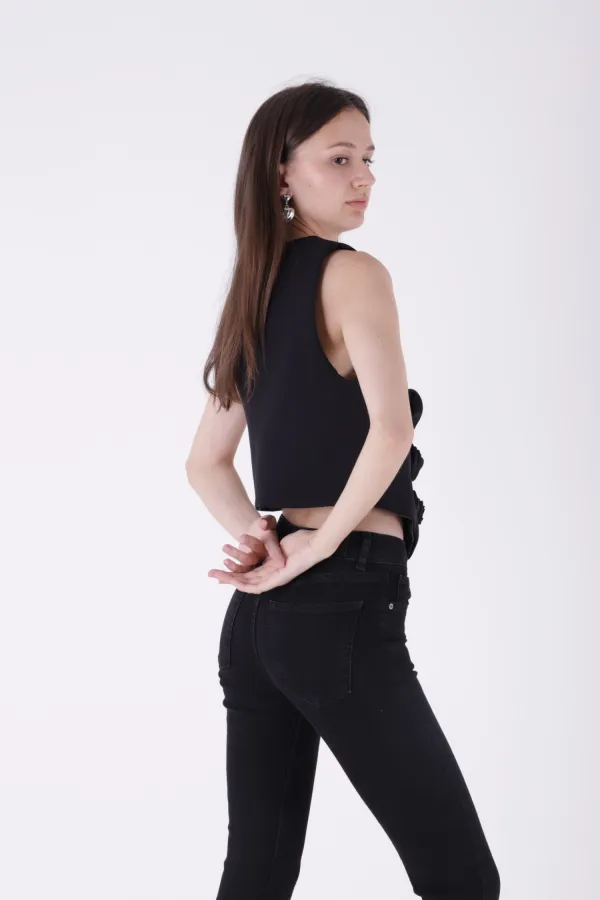 Paçası Taşlı Skinny Kot Pantolon 7037-23-(28-33) Paçası Taşlı Skinny Kot Pantolon 7037-23-(28-33)