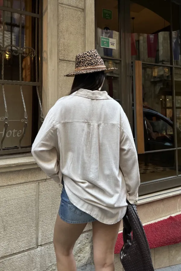 Oversize Düğmeli Gömlek 6207-80-(S+L+3) Oversize Düğmeli Gömlek 6207-80-(S+L+3)