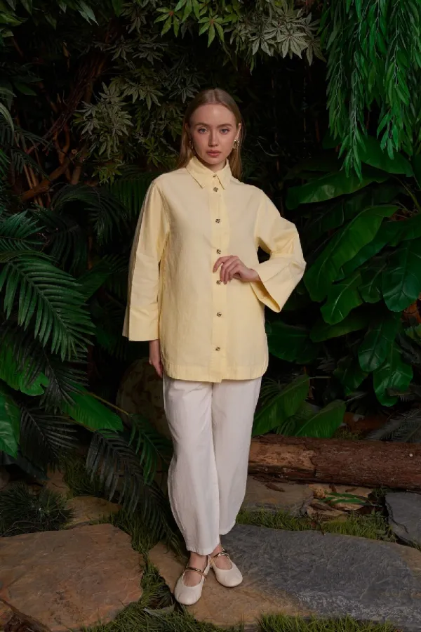 Oversize Keten Gömlek  HS601-93-(S-XL)