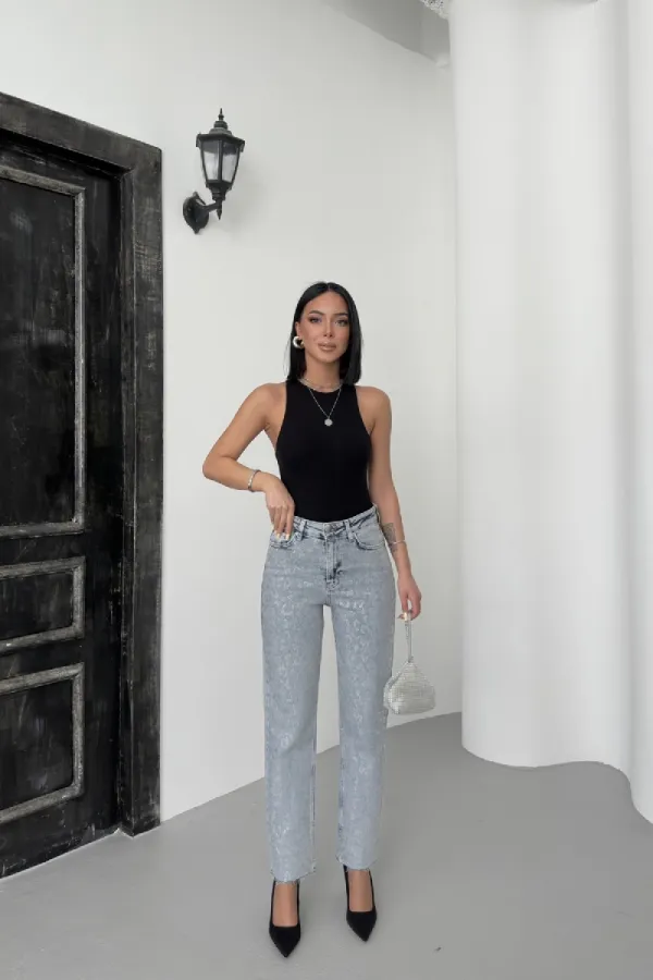 Leopard Print Mom Fit Jeans 7089-08-(28-33)