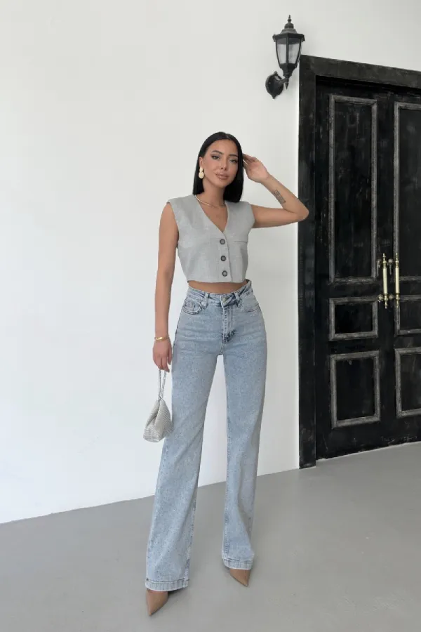 Serpme Taşlı Kot Pantolon  7107-08-(28-33)