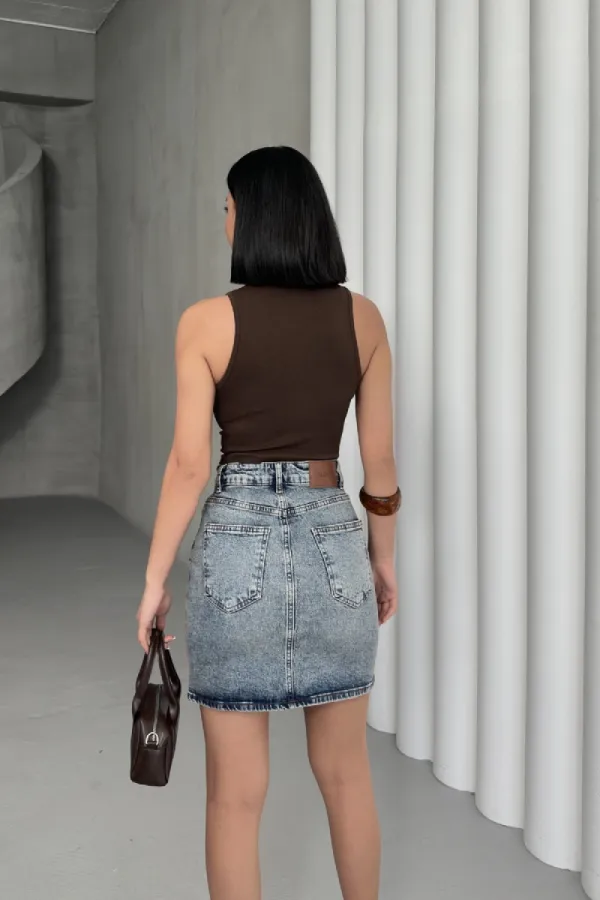 Jupe courte en jean 1036-62-(36-44)