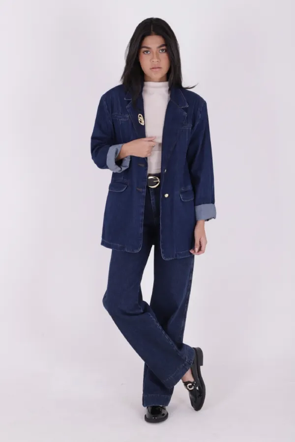 Double Breasted Buttoned Classic Blazer Jacket 6066-26-(S+L+4) Regular Dark Blue Double Breasted Buttoned Classic Blazer Jacket 6066-26-(S+L+4) Regular Dark Blue