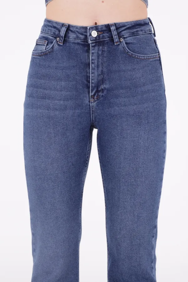 Tasseled Bottom Wide Leg Relax Jean 1726-01-(XS-L-6) Dark Blue Denim Tasseled Bottom Wide Leg Relax Jean 1726-01-(XS-L-6) Dark Blue Denim