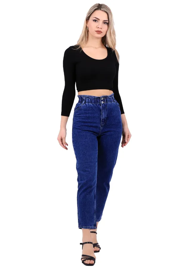 Elasticated Waist Jean 759-01-(27-32) Dark Blue Denim Elasticated Waist Jean 759-01-(27-32) Dark Blue Denim