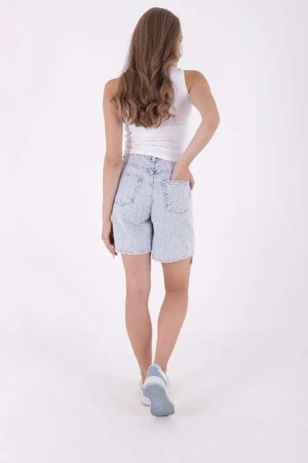 Double Folded Bottom Denim Short 292-90-(S-XL-6) Embroidered Double Folded Bottom Denim Short 292-90-(S-XL-6) Embroidered