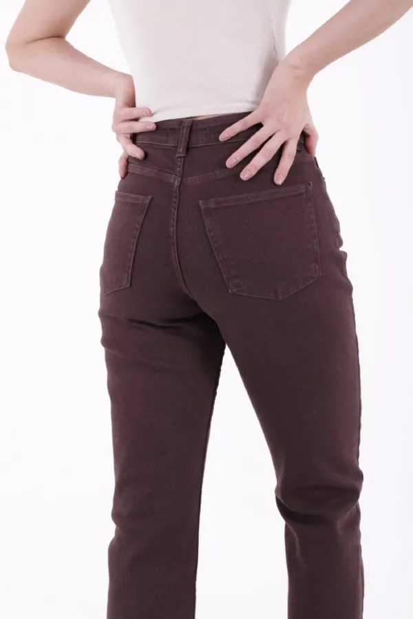Dikişsiz Paça Mom Fit Kot Pantolon  764-78-(32-34-3)