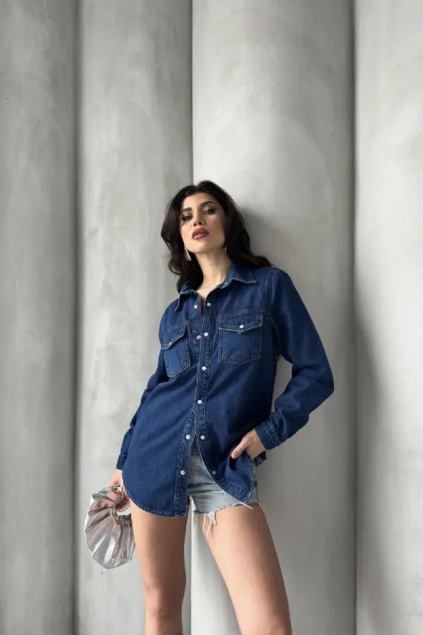 Snap Button Denim Shirt 6013-26-(S-XL-6)