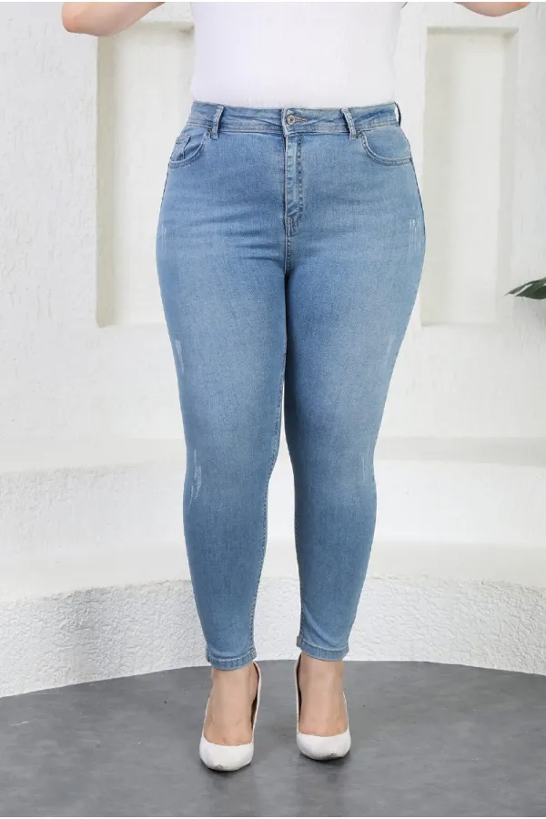 Yıpratmalı Kot Pantolon  519-15-(44-50)