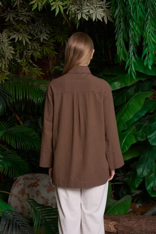 Oversize Keten Gömlek  HS601-78-(S-XL)