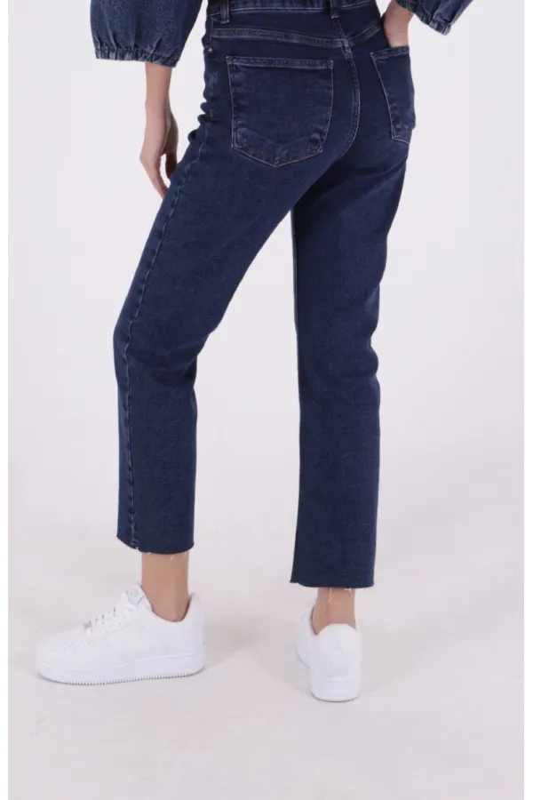Dikişsiz Paça Mom Fit Kot Pantolon  764-26-(26-28)