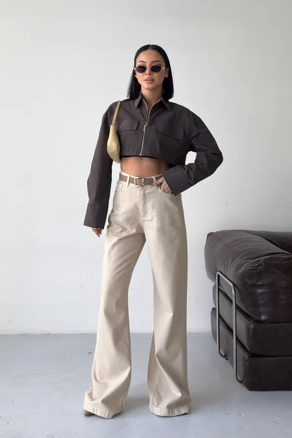 Wide Leg Relax Jeans 7118-65-(27-32) Stone