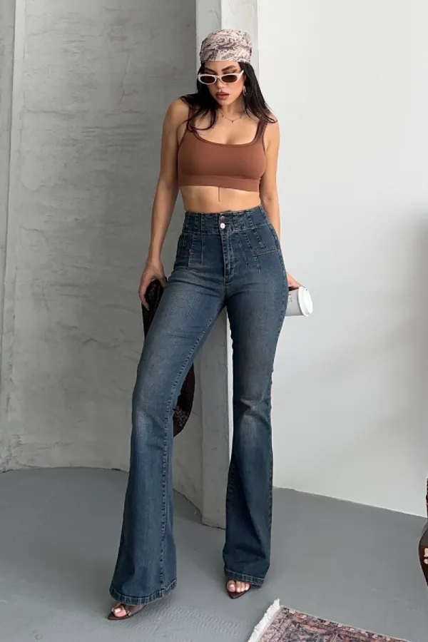 Pensli İspanyol Kot Pantolon 7021-62-(27-32)